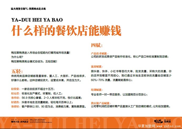 鸭怼黑鸭煲项目招商展示